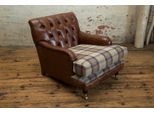 Poltrona 1 Posto Relax Tappezzeria Televisione Chesterfield Tessile Divano Tessuto Nuovo