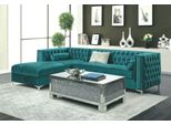 Divano Angolare Chesterfield Tessuto Velluto Imbottito Divano Divano Sedile Angolare Set Turchese