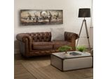 Jvmoebel ® Leder Sofa Couch - Design Imbottitura Divano A Due Posti Marrone