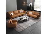 Set Di Divani 3+2+1 Posti In Pelle Divano Zona Giorno Design Moderno