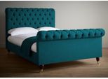 Letto Tappezzeria Design Lusso Letti Alberghieri Matrimoniali Camera Chesterfield Verde Velluto Nuovo