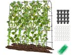 Costway Set Di Tralicci Per Cetrioli, Traliccio Regolabile In Larghezza Con Rete, Traliccio Per Cetrioli Da Giardino In Metallo, Supporto Per Piante, Traliccio Per Piante 179X32-65X180Cm