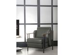 Poltrona Di Design Sedie Imbottite Lounge Solido Acciaio Inox Pelle Legno Poltrona Nuova