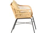 Poltrona Beige Mobili Da Giardino Veranda Lounge Terrazza Balcone Imbottitura Moderna