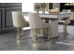Lusso Beige Sedia In Acciaio Inox Sala Da Pranzo Moderna Mobili Di Alta Qualità Seduta Singola