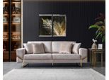 Divano 3 Posti Grigio Stile Salotto Design Moderno Rivestimento In Tessuto
