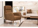 Poltrona Marrone Design Divano Divano Seduta Lusso Relax Tessile Lounge Tappezzeria