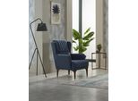 Poltrona Imbottita Poltrona Singola In Tessuto Salotto Poltrona Moderna Blu
