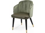 Poltrona Sedia Moderna Imbottita Design Sedia Verde Bracciolo Sala Da Pranzo Mobili Di Lusso