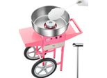 Macchina Per Zucchero Filato Professionale Con Carrello - 1Kw, Rosa - Macchine Per Zucchero Filato Commerciali