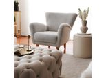 Poltrona Imbottita Poltrona Monoposto Poltrona Soggiorno Design Tessuto Grigio