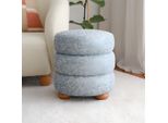 Pouf Poggiapiedi In Tessuto Grigio Pouf Da Salotto A Sedere