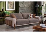 Confortevole Divano Grigio A Tre Posti Elegante Divano Tessile A 3 Posti Per Il Soggiorno Nuovo
