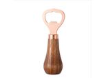Inf Apribottiglie Verticale In Legno Di Acacia E Acciaio Inox Per Birra Oro Rosa
