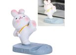 Cute Rabbit Cell Phone Stand Cartoon Resin Bunny Phone Holder Desk For Student Room Decoration Kicking