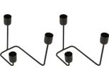 2 Pezzi 3 Braccio Portacandele Nero Semplice Moderno Portacandele Decorativo Candelabro Per Matrimonio Partito