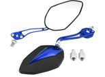 Coppia Di Specchietti Retrovisori Universali Per Moto Da 8Mm 10 Mm - Specchietto Laterale Blu