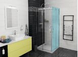 Gelco Dragon - Porta Doccia In Due Parti 1000 Mm, Vetro Rivestito, Alluminio Lucido/Vetro Trasparente GD4210