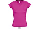 Sols 11388 | Maglietta Donna Con Scollo A V Moon - Colore: Fucsia - Taglia: L
