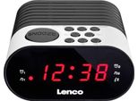Lenco CR-07 Uhr Schwarz - Weiß Radio (CR07 White)