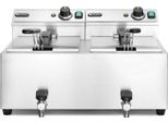 Hendi Profi Line Friggitrice Con Rubinetto Di Scarico, 2 × 8 L, Profi Line, 16L, 230V/7000W, 610X515X(H)369Mm