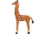 Vidaxl Giraffa Giocattolo Morbido In Piedi Peluche Marrone E Giallo Xxl