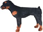 Vidaxl Cane Peluche Rottweiler In Piedi Peluche Nero E Marrone Xxl