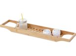 Mensola Per Vasca Da Bagno HWC-B73, Mensola Per Vasca Da Bagno A Ponte Mensola Per Vasca Da Bagno Mensola Per Vasca Da Bagno, Bambù 5X67X15Cm