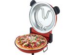 Sirge Osolemio Forno Per Pizza Con Ceramica 1200W - 400°C - Timer 15 Min - Piano In Pietra - Colore: Rosso - Adatto Per Pizze Fino A 30 Cm Con Piano In Ceramica Nera