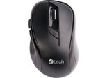 C-TECH Mouse Wlm-02/Ergonomico/Ottico/Destro/1 600 Dpi/Usb Senza Fili/Nero