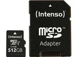 Intenso Premium - Scheda Di Memoria Flash (Adattatore Da Microsdxc A Sd Incluso) - 512 Gb - Uhs Classe 1 / Classe 10 - Microsdxc UHS-I