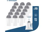 Wessper Classic Cartucce Filtranti Per Acqua Dura | Ricambio Per Aquaphor Standard, Brita Classic, Dafi Classic Confezione Di Cartucce Filtranti 15