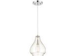 Lampada A Sospensione Cromo / Vetro Trasparente Con 1 Sorgente Luminosa