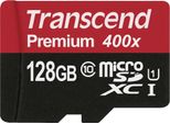 Transcend Premium - Scheda Di Memoria Flash (Adattatore Da Microsdxc A Sd Incluso) - 128 Gb - Uhs Classe 1 / Classe 10 - 300X - Microsdxc