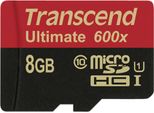 Transcend Microsdhc Mlc 8GB Classe 10 UHS-I 600X + Adattatore Sd