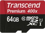 Transcend Microsdxc 64GB Classe 10 UHS-I 400X + Adattatore Sd