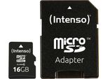 Intenso Classe 10 - Scheda Di Memoria Flash (Adattatore Microsdhc/Sd Incluso) - 16 Gb - Classe 10 - Microsdhc