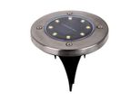 Luce Di Sentiero Picchetto Solare Da Giardino Luce Di Terra 8 Led Ø12Cm Acciaio Inox