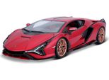 Bburago 18-11046 - Modellino Di Auto - Lamborghini Sian Fkp 37 (Rosso Metallizzato, Scala 1:18)