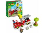 Lego 10969 Autopompa Duplo Town, Giocattolo Educativo Per Bambini Dai 2 Anni In Su, Set Con Luce Blu E Sirena, Pompiere E Gatto, Per Bambine E Bambini