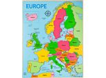 Bigjigs Toys Puzzle In Legno Mappa Dell'europa 25 Pezzi