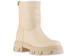Van Hill Donna Piattaforma Stivali Stivaletti Tacco A Blocco Profilo Suola Scarpe 837849, Colore: Beige, Taglia: 38