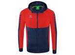 Erima Football Six Wings Giacca Da Allenamento Con Cappuccio Uomo Bambino Nuovo Navy Red Taglia 152