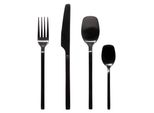 Posate Modern In Acciaio Inox, Nero, 24 Pezzi