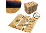 Floranica Piastrelle In Legno 30 X 30 Cm 11 Pz./ 1 M² Naturale Pavimentazione Da Esterno Per Giardino, Terrazze E Balconi