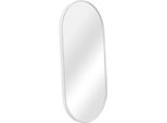 Specchio Da Parete Corato 40X80Cm Specchio Da Bagno Specchio Per Il Trucco Specchio Da Appendere Forma Ellittica Montaggio A Parete Bianco