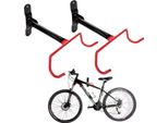 Set Di 2 Supporti Da Parete Per Biciclette | Portabiciclette Da Garage | Supporto Da Parete Pieghevole Per Biciclette | Montaggio A Parete Di Sospensioni Per Biciclette Salvaspazio Con Doppi Ganci | Portabiciclette Per Bambini | Ganci Per Biciclette