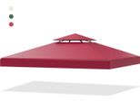 Costway 3X3M Tetto Di Ricambio Per Gazebo, Copertura Di Ricambio Per Gazebo A Doppio Tetto Con Fori Di Drenaggio E Chiusure In Velcro, Copertura Per Gazebo (Rosso Vino)