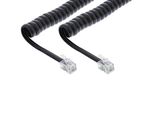 Inline® 18893 Cavo A Spirale, Spina RJ10 / Spina, Max. 2 M, Nero