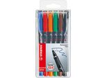 Stabilo Ohpen Universal Permanent, 6 Pack Marcatore Permanente Tipo Di Punta Nero, Blu, Marrone, Verde, Arancione, Rosso 6 Pz